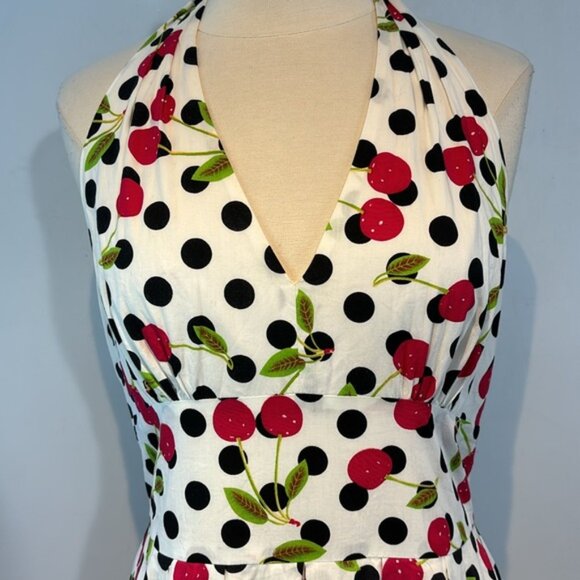 Tatyana cherry polka dot 50’s style retro halter dress size 2X - Picture 3 of 10